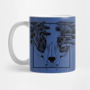 Cottagecore Aesthetic Skull Mushrooms Art Mug